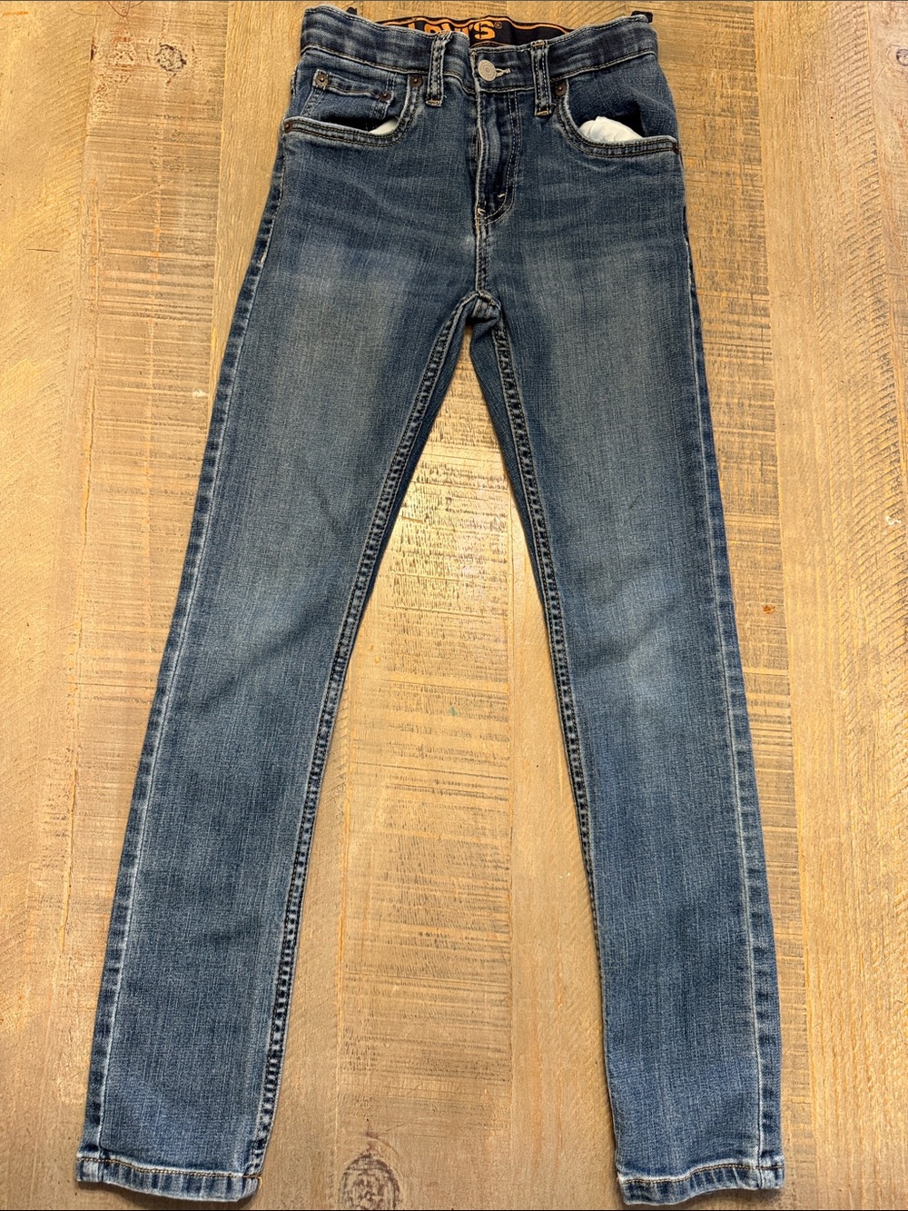 Levi's Kids Slim Straight Jeans in Medium Blue Wash